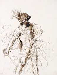 Mars, hans svärd dragna, vände sig åt höger,
