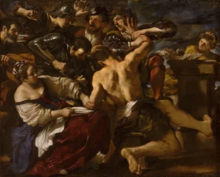 Simson fångad av filistéerna, 1619