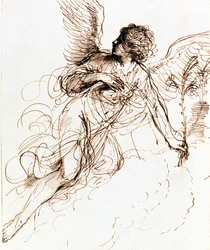 Studie av en ängel, c1611-1666