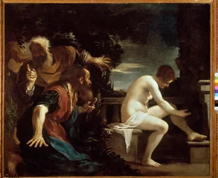 Suzanne och de äldste Målning av Giovan Francesco Barbieri dit il Guercino