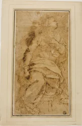 Draperad kvinnofigur