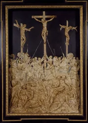 Korsfästelse, tillskriven Guglielmo della Porta (1515-1577), vaxrelief, Italien