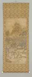 Shanshui (bläck och färg på siden)