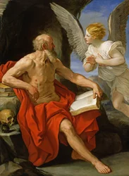 Ängel uppenbarar sig för Sankt Hieronymus, cirka 1640