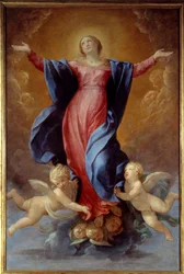 The Assumption of the Virgin Målning av Guido Reni kallad Guiden (1575-1642) 1637 Sun. 2,42x1,6 m Lyon, Musee des Beaux Arts
