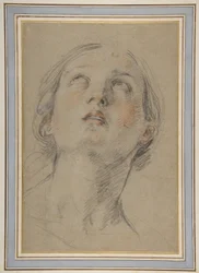 Huvudet av en uppåtblickande kvinna (Judith)