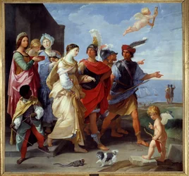Trojanska kriget: "" Abduction of Helene"" målning av Guido Reni dit Le Guide (1575-1642) 1631 Sön. 2,53x2,65 m