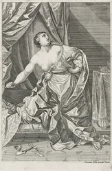 Lucretias död, ca. 1700-50 möjligen Antonio Billy (aktiv första hälften av 1700-talet) (etsning på papper)