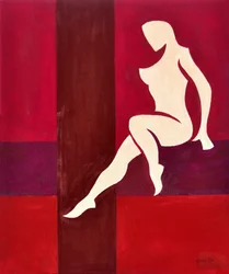 Bold as Love (Towering in Shiny Metallic Purple Armour), 2015 (olja på duk)