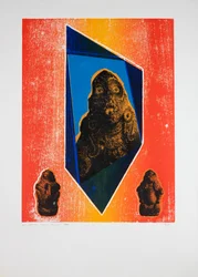 Invisible Room Nº9, White, 2019 (träsnitt och silkscreen)