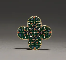 Quatrilobed Plaque, c.1300-1310 (guld, genomskinlig emalj)