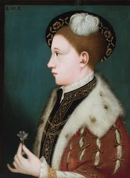 Porträtt av Edward VI (olja på duk)