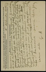 Autografvykort till Jean Mollet, daterat 16 september 1915