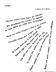 Kalligram av Guillaume Apollinaire (1880-1918): ”Visée”