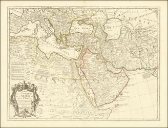 1701 års karta - Karta över Turkiet Arabien och Persien