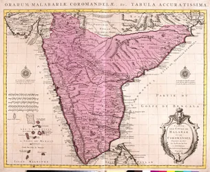 Karta över Coromandel och Malabar (Indien) (etsning