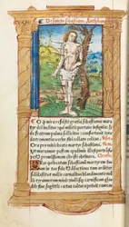 Tryckt timbok (Roms bruk): fol. 102v, S:t Sebastian