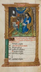Tryckt timbok (användning av Rom): fol. 3v, illustration av februarikalender