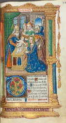 Tryckt timbok (användning i Rom): fol. 40r, Presentation i templet