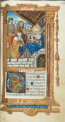 Tryckt timbok Användning av Rom: fol. 38r, Adoration of the Magi, 1510.