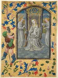 Blad från en timbok: Presentation i templet, ca. 1470-1480.