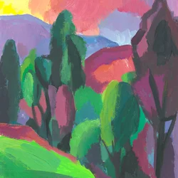 Skog, 2008 (gouache på papper)