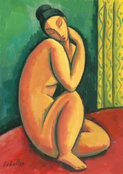 Modigliani naken, 2010 (gouache på papper)