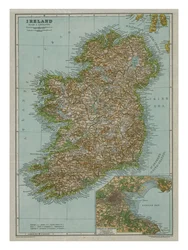 Karta över Irland, c1910