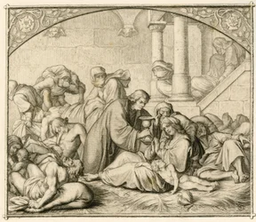 Luther med skadedjurssjuka personer i Wittenberg