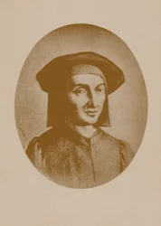 Porträtt av kompositören Josquin des Prez, 1870.