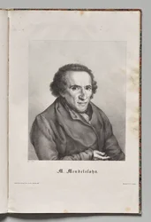 Tysklands berömda författare: Porträtt av Moses Mendelssohn