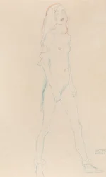 En naken ung flicka, cirka 1917
