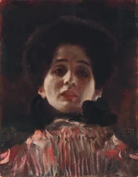 Heltäckande porträtt av en dam; Damenbildnis en face, c.1898