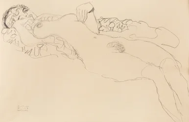 Liggande kvinnlig naken, åt vänster, 1917.