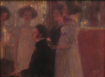 Schubert vid pianot Sketch, 1896.
