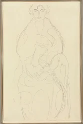 Sittande kvinna framifrån, c.1917-18