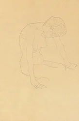 Studie av en kvinnlig naken, ca 1908-1909