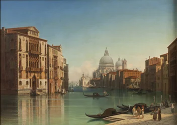 Utsikt över Canal Grande i Venedig, 1860