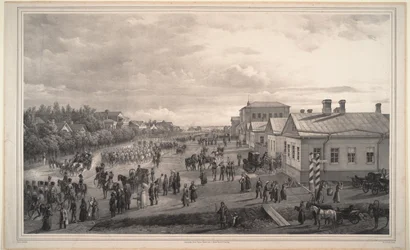 Parad av Chevalier Gardes genom Krasnoye Selo, 1848