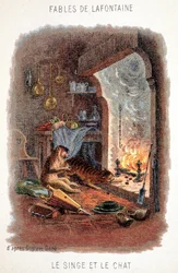 Fables de La Fontaine: Apan och katten, efter Gustave Doré.