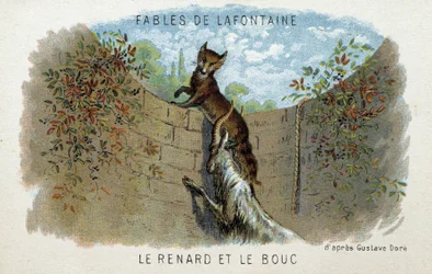 Fables de la Fontaine: Räven och geten - enligt Gustave Doré.