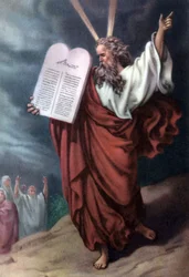 Moses och lagens tabeller, c; 1950-tal (vykort)