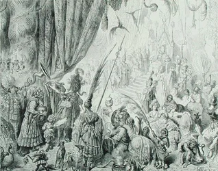 Kungen av Serendibs hov, ca 1868 (gravyr)