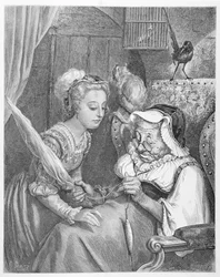 The Princess and Fairy Spite, graverad av Stephane Pannemaker (1847-1930) 1861 (gravyr)