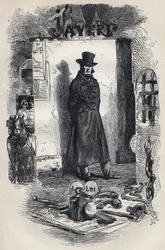 Javert, illustration av romanen "" Les Miserables"" av de Victor Hugo