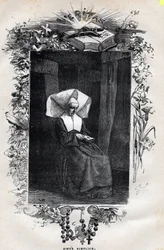 Porträtt av syster Simplice - Illustration av Gustave Brion (1824-1877) för "The Miserables - First part: Fantine" av Victor Hugo (1802-1885) 1862