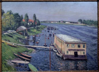 Båtgarage i Argenteuil. Målning av Gustave Caillebotte (1848-1894)
