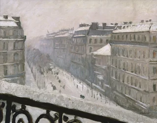 Boulevard Haussmann i snön, 1879 eller 1881
