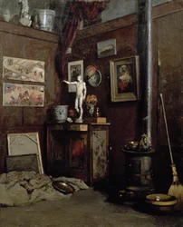 Interiör av en studio, ca 1872-74 (olja på duk)