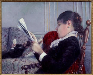 Interiör, läsaren Målning av Gustave Caillebotte (1848-1894) 1880 Sön. 0,75x0,6 m Privat samling